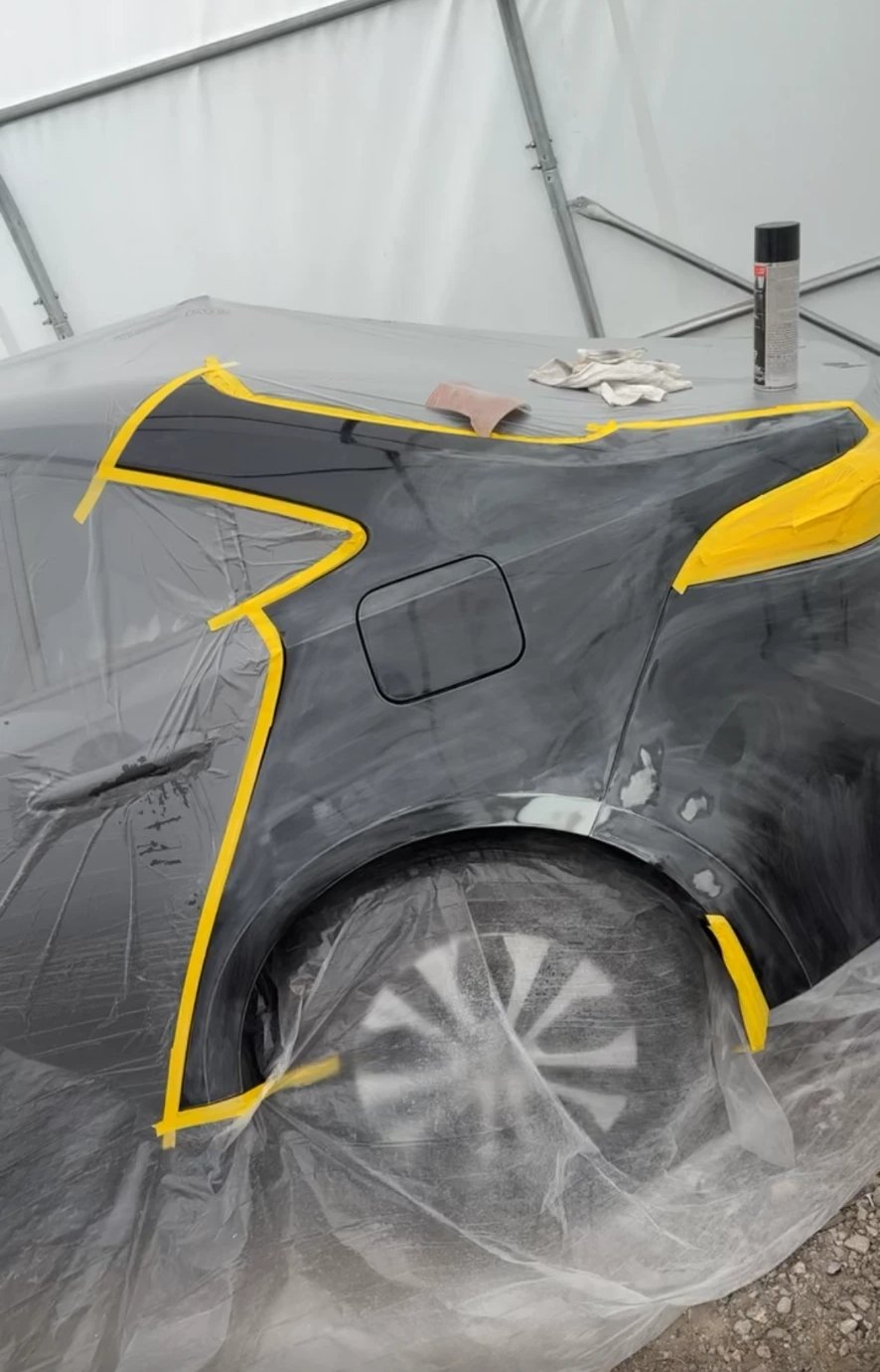 Quarter Panel Repaint — before the repair